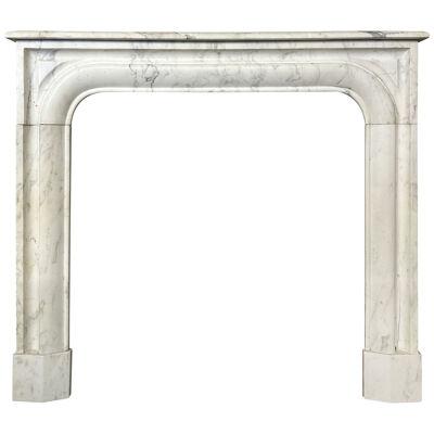 An Antique French Louis XIV Arabescato Marble Fireplace 