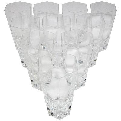 Frank Lloyd Wright by TIFFANY Crystal Tumbler Highball Glasses Barware Set of 8