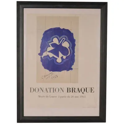 1965s Lithography by Georges Braque for Louvre Museum, Printed by Mourlot