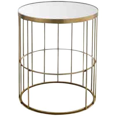Cage brass bedside table