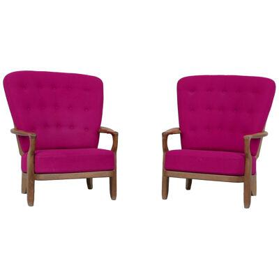 Pair of Guillerme et Chambron 'Romeo' Mid-Century French Armchairs