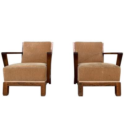 Pair of French Re-Construction Style Mid-Century Armchairs