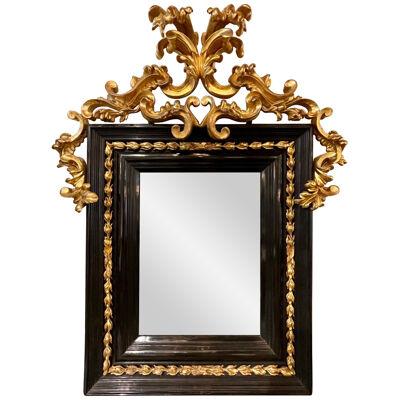 18th Century Ebonized and Giltwood Mirror