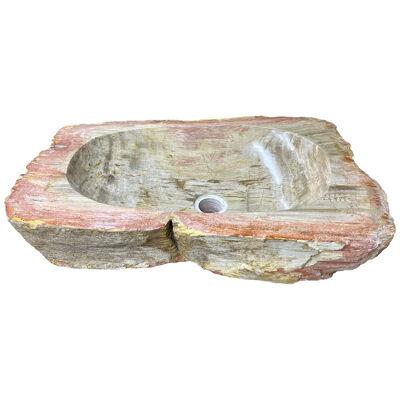 Petrified Wood Sink in Beige/ Grey/ Red & Yellow Tones, Top Quality