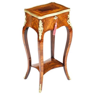 Antique French Parquetry & Marquetry Occasional Table 19th C