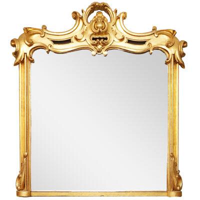 19th Century Carved Giltwood Overmantel Mirror