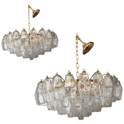 Murano Glass Sputnik Chandelier Poliedro lot of 2 or a pair of chandeliers