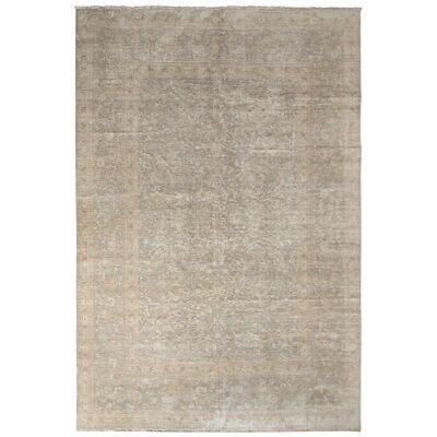 Rug & Kilims Transitional Style Rug in All Over Gray, Beige-Brown Floral Pattern