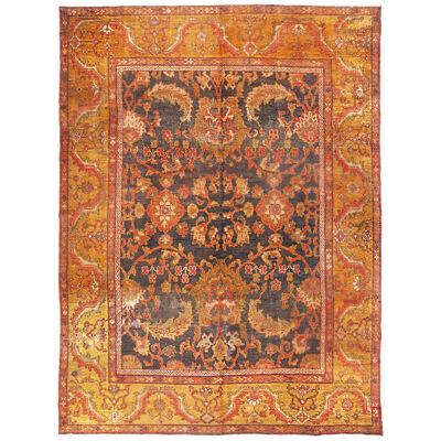 Antique Malayer Traditional Persian Red and Gold Wool Rug