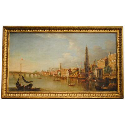 Late 18th Century Oil on Canvas of Westmister Bridge