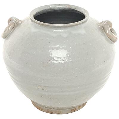 Korean Pale Celadon Jar with Two Lug Handles, 19th Century