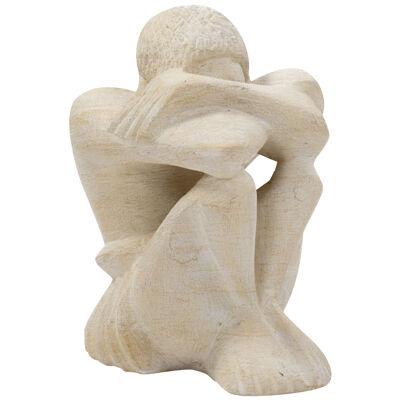 French cubistic shaped figurative Art Déco sculpture sandstone signed ML GORDEE