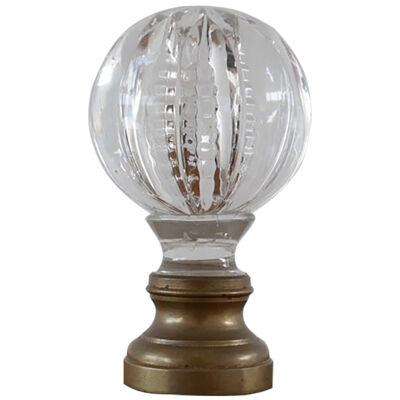 Antique French Glass and Brass Boule d'Escalier