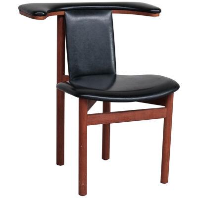 Teak and Leatherette Scandinavian Mid-Century Desk Chair