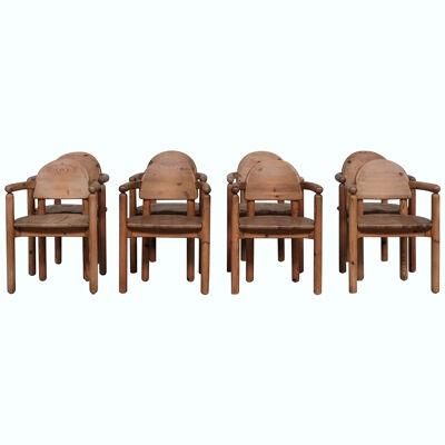 Pine Mid-Century Arm Dining Chairs attr. to Rainer Daumiller (8)