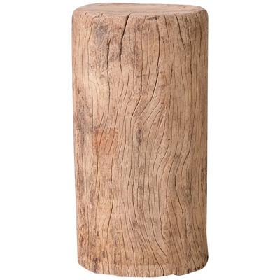 Primitive Solid Wooden Wabi-Sabi Pedestal or Side Table