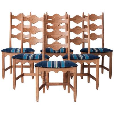 Set of Six Henning Kjaernulf Oak Mid-Century Danish Dining Chairs (No.2)