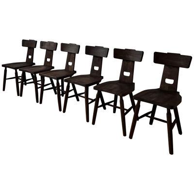 Set of Six Mid-Century Dining Chairs 