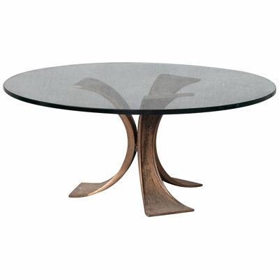 Bronze and Glass Belgium Mid-Century Coffee Table (2 available)