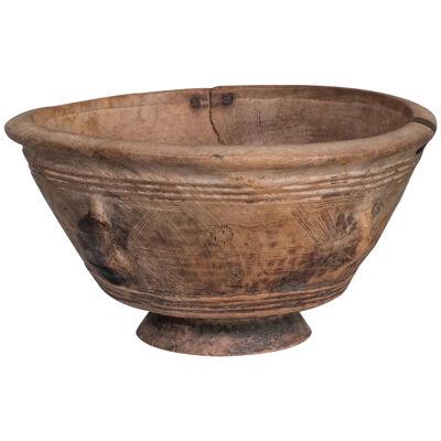 Antique Primitive French Wooden Bowl