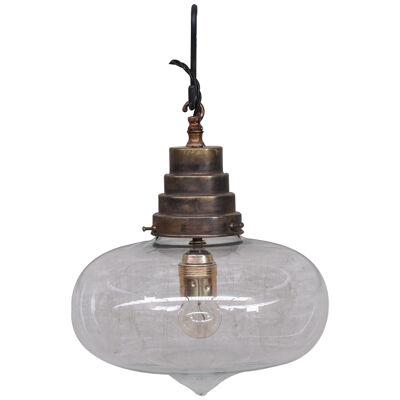 Clear Glass Mid-Century French Pendant Light