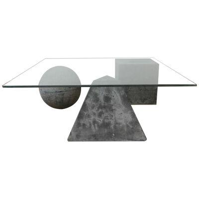 Italian Concrete Mid-Century Vignelli Style Coffee Table