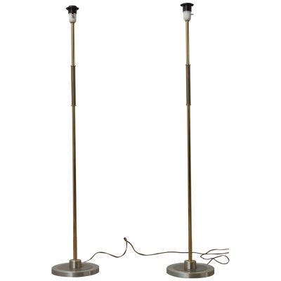 Pair of Mid-Century Brass Swedish Floor Lamps (2)