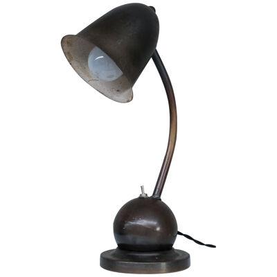 Adjustable Dutch Brass Table Lamp by W H Gispen for Daalderop