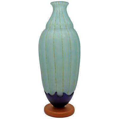 Art Deco Glass Filletes Vase by Charles Schneider