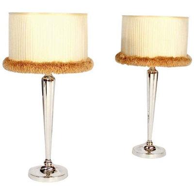 Art Deco Pair of Table Lamps in the style of Ruhlmann