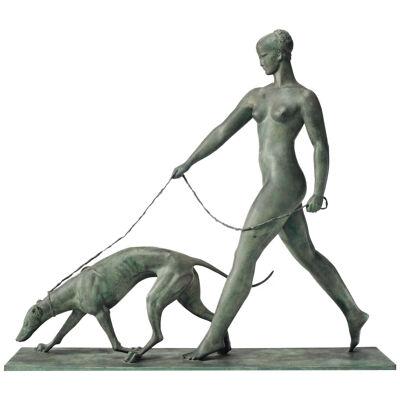 Art Deco Sculpture Artemis, Diana "The Huntress" by Raymond Léon Rivoire