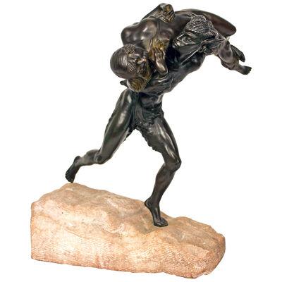 Art Deco Satyr Abducting a Nymph Sculpture by Marcel Bouraine