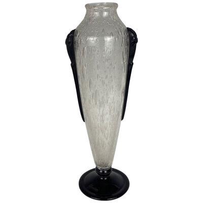 Art Deco Pluviose Glass Vase by Charles Schneider