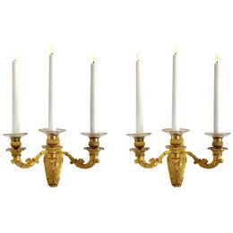 Pair of Early 19th Century Gilt Bronze Sconces