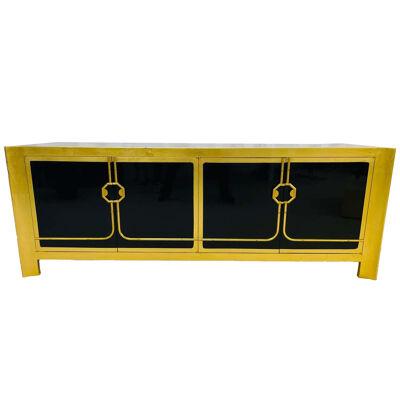 Mastercraft Mid-Century Modern Sideboard/Dresser, Ebony, Gilt Gold