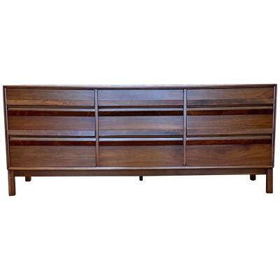 Mid-Century Modern Low Sideboard / Dresser, Walnut, Rosewood, American, 1950s