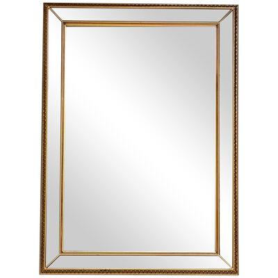 Modern Gilt Gold Beveled Wall, Console or Mantel Mirror
