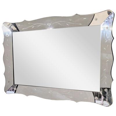 Art Deco Styled over the Mantle or Wall Mirror, Shadowbox Frame