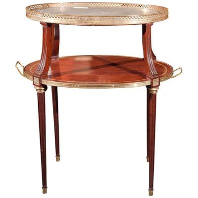 French Two-Tier Mahogany Dessert Stand Manner of Louis XVI	