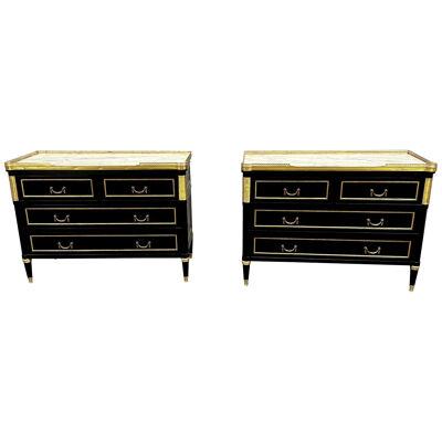 Louis XVI Hollywood Regency Commodes / Nightstands, Maison Jansen Style  