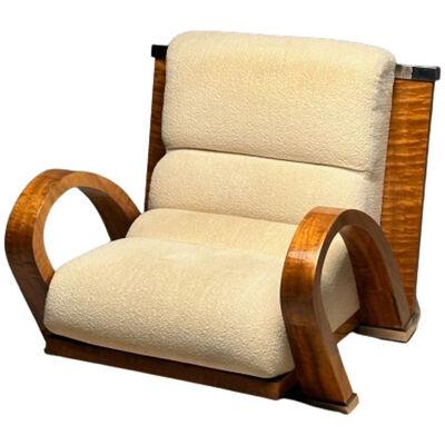 Art Deco Lounge / Accent Chair, James Rosen for Pace, Macassar Ebony, Labeled