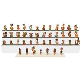 German, Cork Wine Stoppers, Hand Carved, Painted Wood, 19th/20th Century