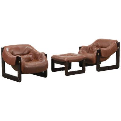 Mid-Century Modern Percival Lafer Lounge Chairs in Brazilian Rosewood, Labeled