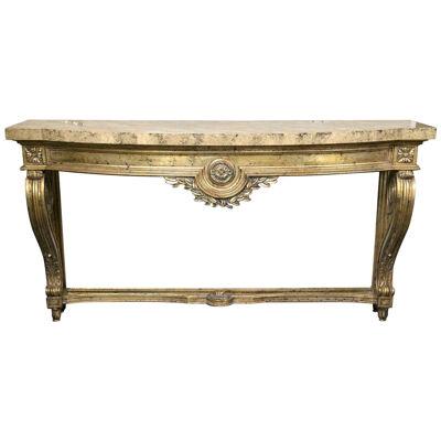 Faux Marble-Top Louis XV Style Console Table Attributed to Maison Jansen