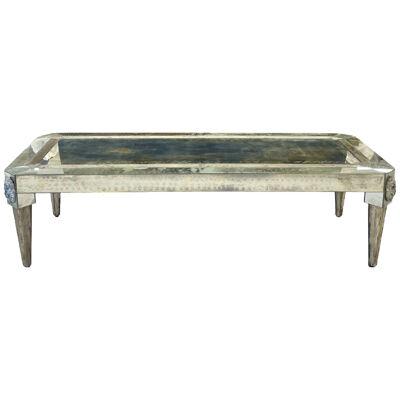 Palatial Versace Style Mirrored and Etched Low or Coffee Table