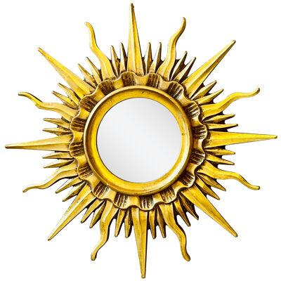 Gilt Sunburst Mirror by Mario Buatta