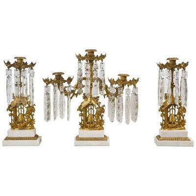 Set of Three French Belle Époque Style Candelabras