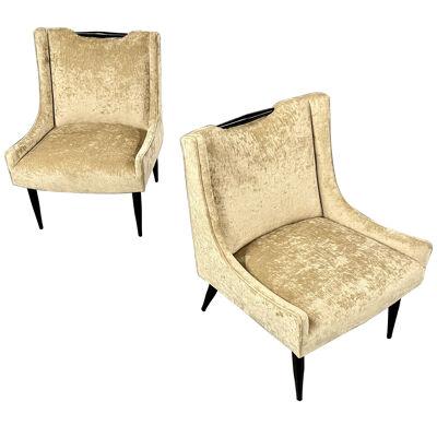 Pair of Mid-Century Modern Slipper/Lounge Chairs, Harvey Probber Style, American