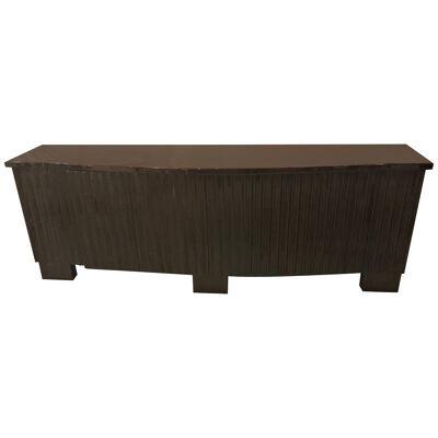 Palatial Pace Collection Wavy Front Mahogany Lacquered Credenza or Sideboard