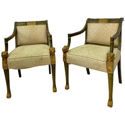 19th Century Swedish Neoclassical Arm Chairs, A Pair, Fauteuils, Europe, 19th C.